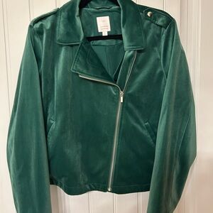LC Lauren Conrad Emerald Velour Jacket